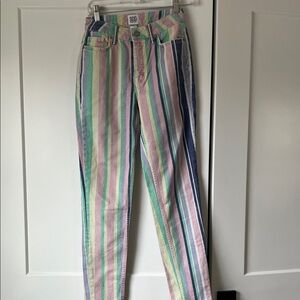 Vintage BDG Multicolor Striped Women's Straight Leg Jeans
